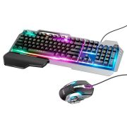 Colorful lighting gaming keyboard and mouse set