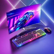 Colorful lighting gaming keyboard and mouse set