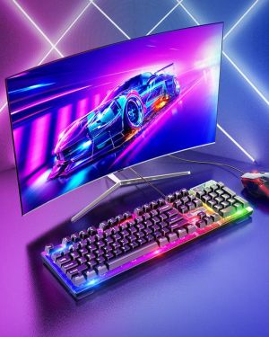 Colorful lighting gaming keyboard and mouse set